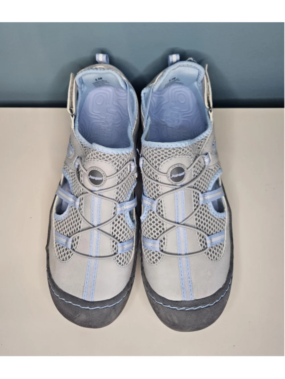 Jsport By Jambu Women's Bleeker Slip On Water Ready Sneaker Shoes Gray/Blue 9.5